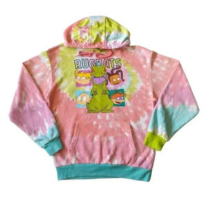 RUGRATS Neon Tie-Dye Hoodie Size M Reptar